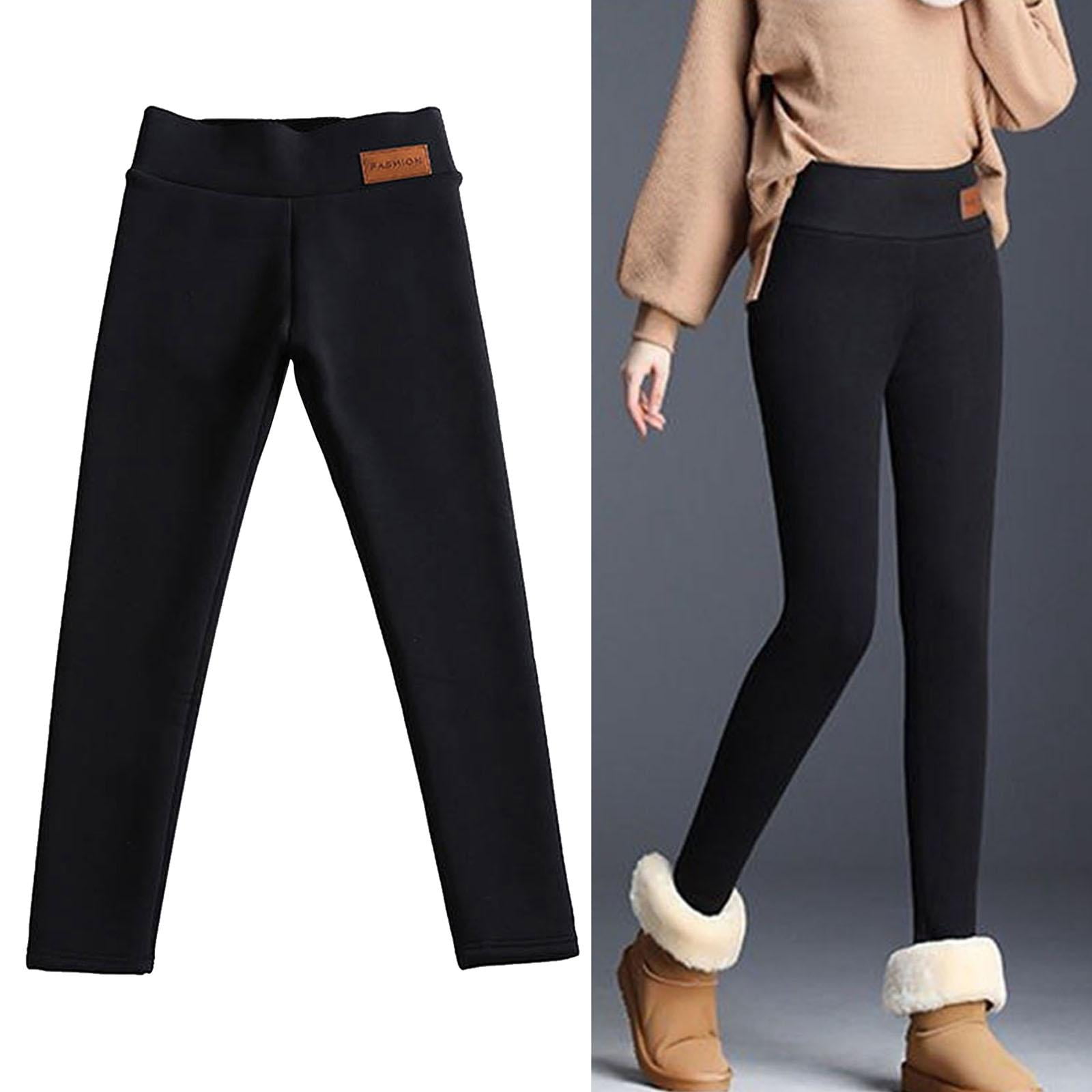 Leggings de invierno para mujer Medias gruesas Mantengase abrigado Entrenamiento informal Pantalones de yoga calidos Pantalones termicos para correr Negro Fernando Pantalones con forro polar para muje...