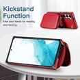 thumbnail image 2 of Samsung Galaxy S22 Crossbody Wallet Case, Zipper Pocket Phone Case Cross Body Strap with RFID Blocking Carring Bag Credit Card Premium Leather Kickstand For Samsung Galaxy S22, Red, 2 of 11