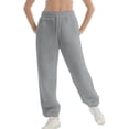 thumbnail image 6 of ZHYou Fleece Sweatpants for Women Soft Warm Casual Joggers with Pockets Elastic Drawstring Waist,Gray,Size 2XL, 6 of 7