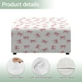 thumbnail image 4 of Xoenoiee Pink Bow Print Square Ottoman Cover, Stretch Footstools Covers, Plush Foot Stool Slipcover, Removable Footrest Stool Sofa Slipcovers, Folding Storage Stool Furniture Protector, L, 4 of 7