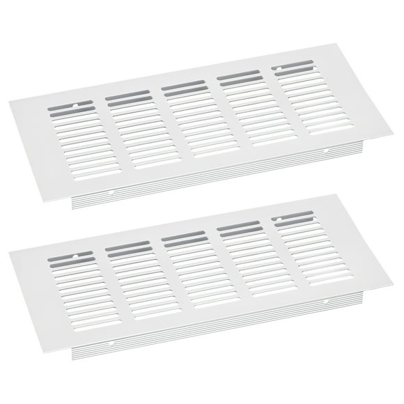 Unique Bargains Air Vents Cover, 2Pcs 225 x 100mm Aluminum Alloy Mesh Air Return Vent Cover, Louvered Ventilation Grille (Silver)