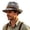 Grey, variant on Vintage Woven Hollow‑out Sun Hat Unisex Leather Band Decor Breathable Outdoor Vacation Fedora Hat