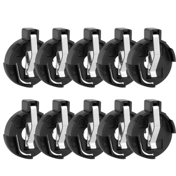Unique Bargains CR2016 2025 2032 Coin Cell Button Battery Holder Socket Black 10 Pcs