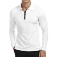 thumbnail image 5 of HAOMEILI Men's Zipper Polo Shirt Casual Knit Short/Long Sleeve Polo T Shirt Classic Fit Shirts, 5 of 7