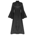 thumbnail image 2 of TiaoBug Robe d'Église pour Femmes Manches Évasées Robe Élégante Maxi Robe de Pasteur Noire m, 2 of 6