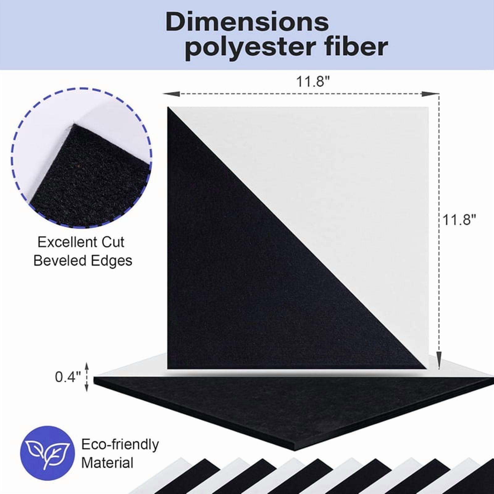 Acoustic Panels, 24 Pack Soundproof Wall Panels,Self-Adhesive Sound Absorbing, Triangle Sound Proof Panels