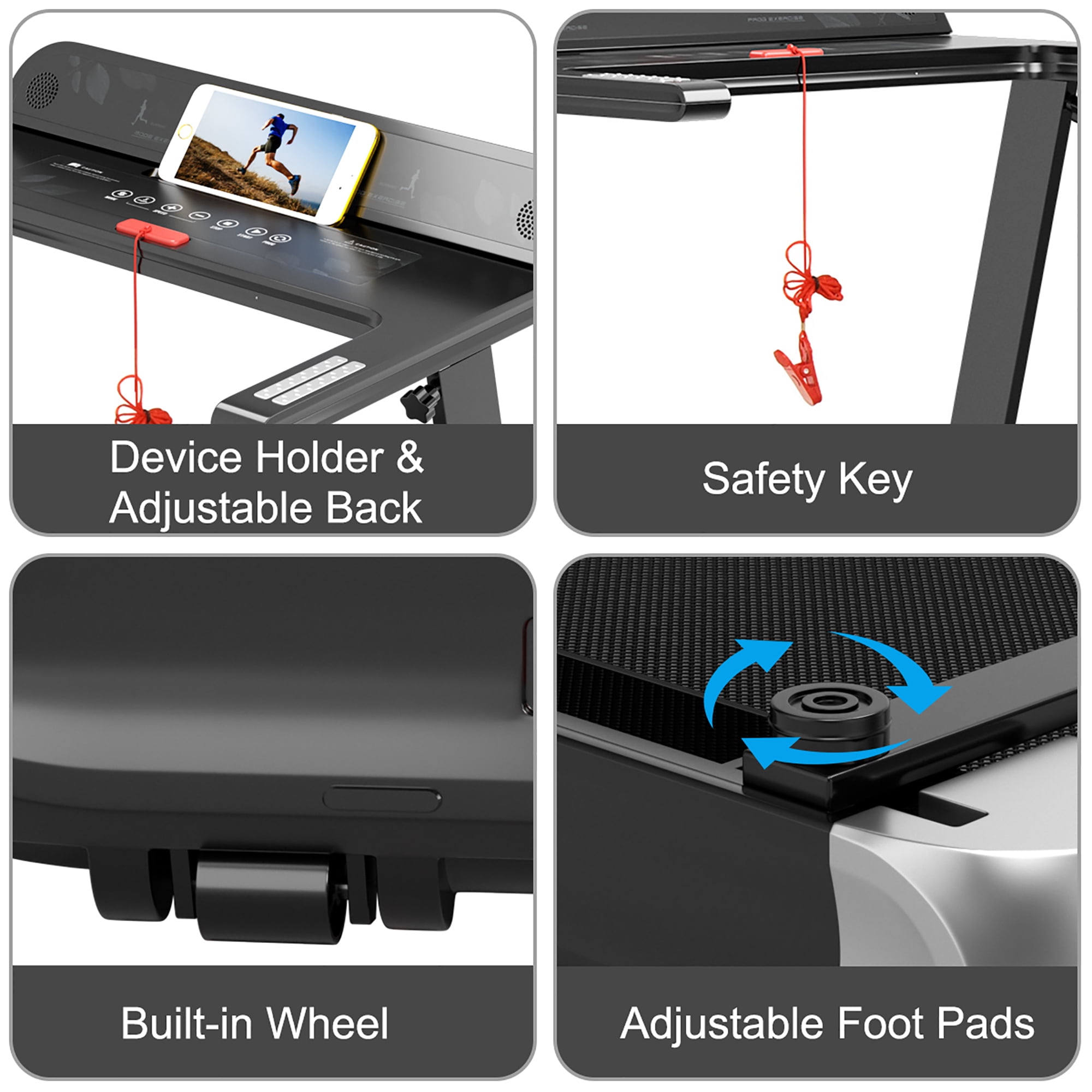 Costway  Folding Electric Treadmill Compact Walking Running Machine w/APP Control Speaker Silver