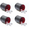 thumbnail image 1 of Leather Dice Cup Set, 4 Pieces, Felt Lining, Quiet Shaker With 5 Point Black, 1 of 5