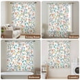thumbnail image 6 of Teal Orange Eucalyptus Sheer Curtains 45 Inches Long, Weeping Botanical Leaves Light Filering Curtains, Breathable Simi Curtain Privacy Drapes for Kitchen Bathroom Lightweight Small Window Treatment, 6 of 9