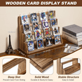 thumbnail image 3 of Honiway Card Display Stand, 4-Tier Trading Card Display, Wooden Graded Card Display Baseball Sports Card Display, Trading Card Display Case for Card Collection & Show (Rustic Brown), 3 of 5