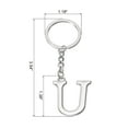 thumbnail image 2 of Uxcell Initial Letter Key Chain, Letter U Key Chain Pendant Key Ring Bag Backpack Decor, Silver, 2 of 7