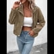 thumbnail image 5 of Chaqueta Ligera de para Mujer, de Larga, con Cremallera y Botones A Presión, para Otoño. Marrón L, 5 of 10