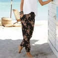 thumbnail image 4 of Women High Waist Printing Drawstring Casual Pants Women Easy Trousers Long Pants Boho Beach Pockets Pants Waist Printing Boho Women Easy Pockets High Pants Beach Trousers Pants Long Pants, 4 of 7