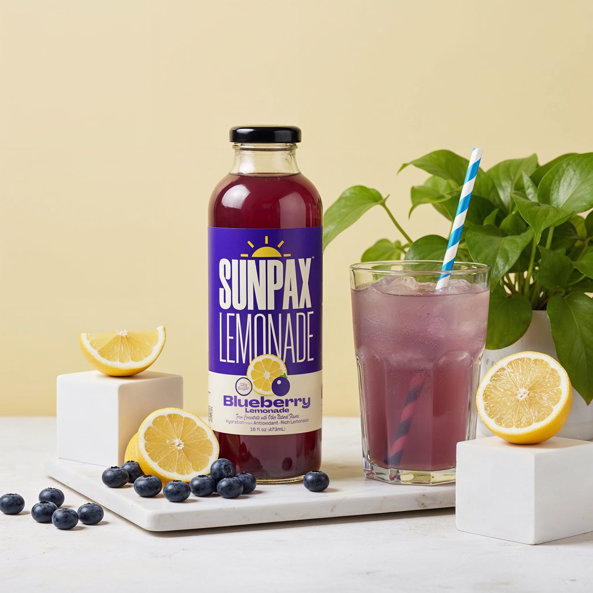 Sunpax Non GMO, All Natural Juice, Blueberry Lemonade, 16 fl oz