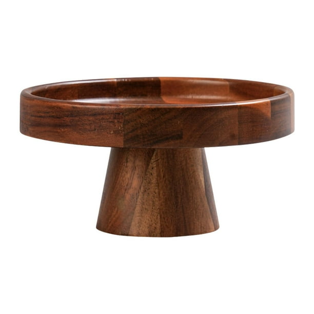 Bandeja de madera maciza, pedestal para pasteles, base alta, plato para cupcakes, redondo, con patas altas L