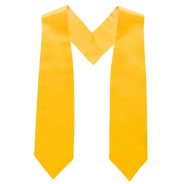 TOPTIE Unisex Adult Plain Graduation Stole 58" Long, Gold