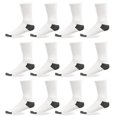 thumbnail image 6 of 12 Pairs Mens Sports Crew Socks Cotton Calf Cushioned Athletics White Size 10-13, 6 of 6