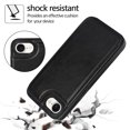 thumbnail image 3 of Allytechgroup Leather Flip Wallet Cell Phone Case with Card Slots Kickstand Magnetic Buckle Shockproof for Apple iPhone 16e, Black, 3 of 9