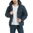 thumbnail image 3 of Hawke & Co. HAWK NAVY Men's Quilted Zip Front Hooded Puffer Jacket, US XL, 3 of 7