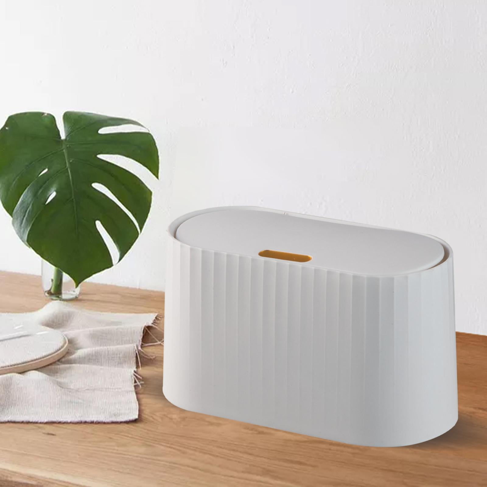 Countertop Garbage Trash Can Press Type Rubbish Bin Waste Basket