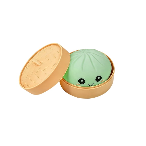 Cute Dumpling Squeezable, Glitter Dumpling, Squeezable Dumpling with Steamer Basket, Dumpling Squeeze Stress Balls Soft TPR Sensory Tool for Adults Anxiety Relief