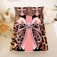 thumbnail image 5 of Erosebridal Pink Cheetah Bowknot Bed Sheets,Africa Leopard Pattern King Sheets For Women 4 Pieces, 5 of 6