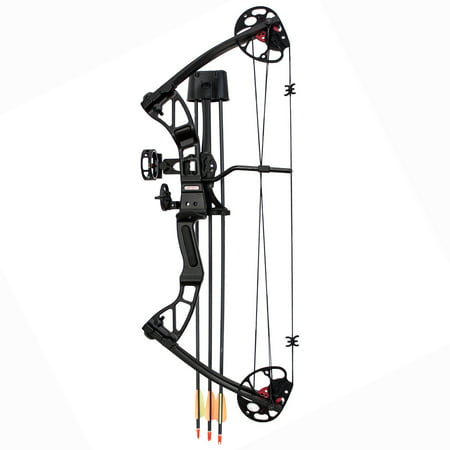SAS Rex 25-55 Lb Quad Limb Compound Bow Package w/ Bow Sight, Arrow Rest, (Best Hunting Sight For Compound Bow)