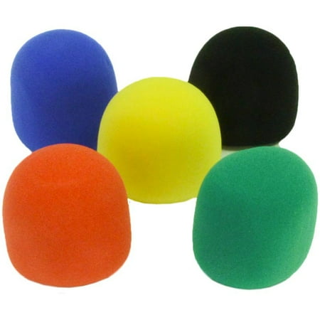 Seismic Audio NEW 5 Foam Microphone Windscreens-Color Mic Wind Screen - SAPT19