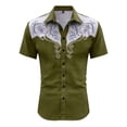 thumbnail image 4 of CONZONE Mens Buttons Down Shirts Short Sleeve Shirts for Men Trendy Western Cowboy Graphic Lapel Soft Lightweight Tops, 4 of 4