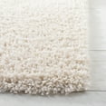 thumbnail image 4 of SAFAVIEH August Sophia Solid Shag Area Rug, Ivory, 6'7" x 6'7" Square, 4 of 8