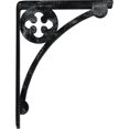 thumbnail image 2 of Ekena Millwork 1 1/2"W x 7 1/2"D x 10"H Crawley Wrought Iron Bracket, (Single center brace), Antiqued Silver, 2 of 10