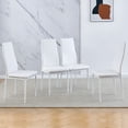 thumbnail image 5 of Rectangular Dining Table Chair Set Space Saving Dining Room Home Furniture Clear Transparent Glass Stainless Steel Metal Legs for 2 People, 5 of 9