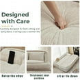 thumbnail image 5 of 71'' Human Dog Bed, Upholstered Lounge Loveseat Chair, Floor Chair with Back Support, 5 Adjustable Position Folding Chair for Adults & Pets, Lazy Sofa Bed for Living Room, Game Room, Beige, 5 of 10