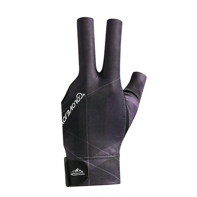Gants de Billard à Doigts Ouverts Autocollants Réglables Polyester Snooker Gants de Piscine Portables Légers Réutilisables Entraînement Amateur Violet Nuit Foncé