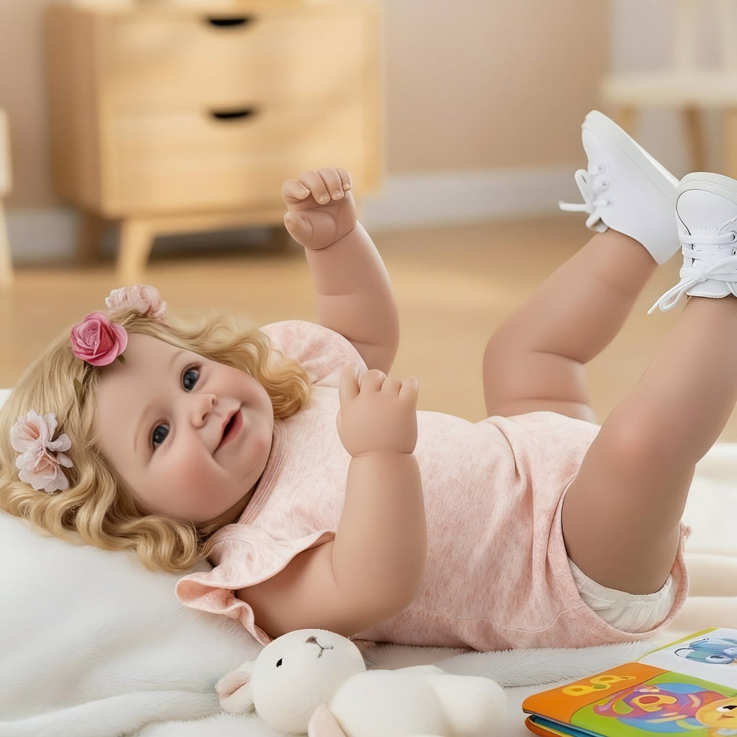 iCradle Adorable Lifelike Reborn Baby Dolls 19 inches 48 cm Realistic Lovely Newborn Baby Dolls Real Life Cloth Body Doll Gift for Kids Age 3+
