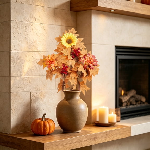 Halloween Sale Clearance!Fall Decorations for Home, Thanksgiving Artificial Maple Leaf Sunflower Hanging Ornaments Fall Home Decor Pumpkin Stems Tabletop Arrangement