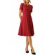 thumbnail image 1 of Vestidos de oficina para mujeres INSPIRE CHIC, vestido de trabajo de línea A con cuello partido y mangas cortas, rojo M, 1 of 1