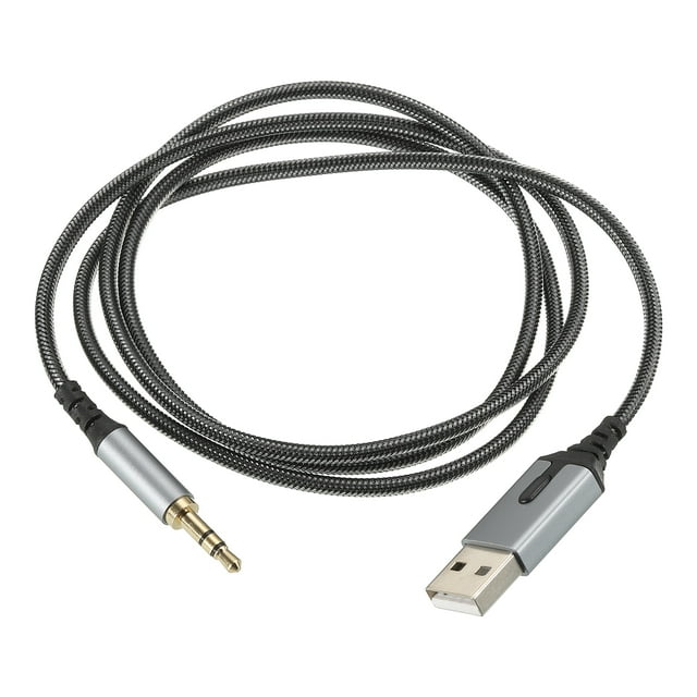 USB Macho a 3,5mm Macho TRS Auriculares Audio Adaptador Auxiliar Estéreo Conector a USB 2.0 Carga Cable 3.3 Pies para Micrófono Teléfono Laptop Altavoz MP4