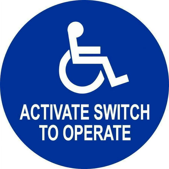 6in x 6in Activate Switch to Operate Handicap Sticker