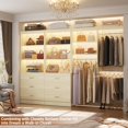 thumbnail image 2 of Aheaplus 47.2" Closet Drawers System, 3.94FT Wood Closet Organizer System with 3 Drawers, Modular Small Walk-in Closets Storage Unit, Set of 2, White Oak (47.2" L x 13.8" W x 71" H), 2 of 14