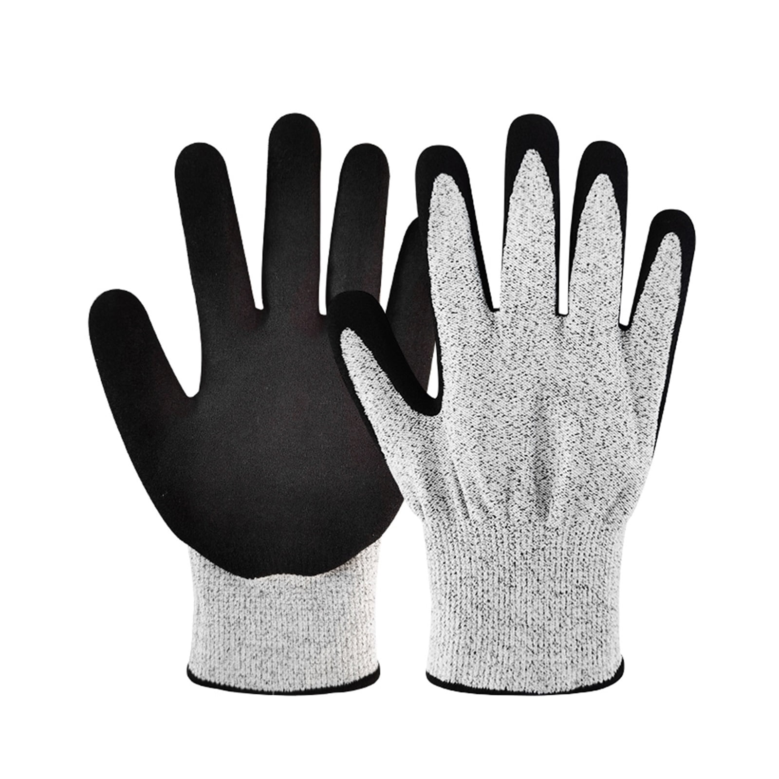 Work Gloves Black Nitrile Sandy Coating Cut Resistant Gloves Anti Slip Safety Working Construction Gloves Safety Work Glove ,Superior Abrasion