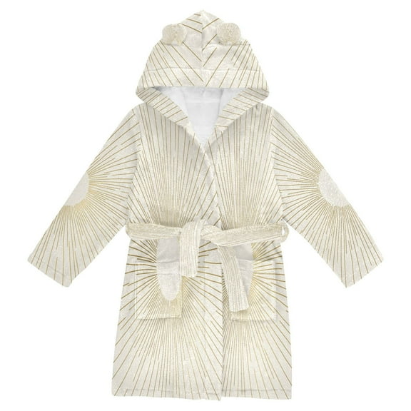 FORMRS Niños Bathrobe Unisex Hooded Robe Soft Plush Pajamas Sleepwear, Size 2-3T, Sunshine