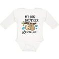 thumbnail image 3 of Inktastic My Big Brother Loves Me with Sloth and Hearts Boys or Girls Long Sleeve Baby Bodysuit, 3 of 5
