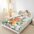 thumbnail image 4 of Manfei Happy Christmas Twin Sheet Sets,Lovely Gingerbread Man Twin Fitted Sheet,Chic Xmas Tree Flat Sheet For Teens,Breathable Home Decor,3 Pieces, 4 of 7