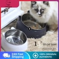 thumbnail image 2 of 1PCS Cat Dog Bowl 15 Degrees Raised Non Slip Puppy Base Cat Food Drinking Water Feeder Tilt Safeguard Neck Pet Bowl Accessories ShopWise Round, 2 of 18