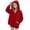 Red, variant on fatyb Hoodies for Boys Girls Long Sleeve Button down Sweatshirt Kids Plain Hooded Jacket with Pockets