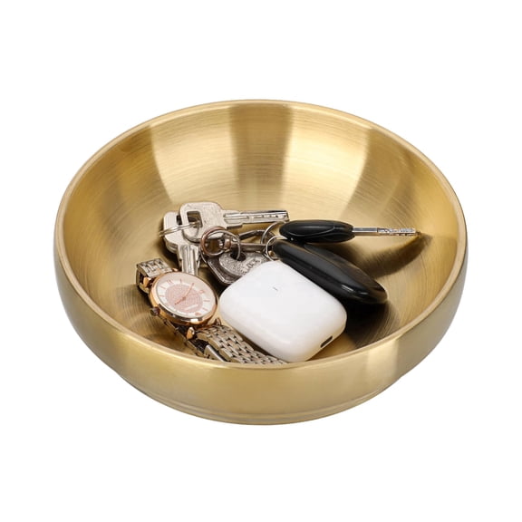 7.4 Inch Gold Key Bowl for Entryway Table – Decorative Catch All Tray for Kitchen Counter, Coffee Table