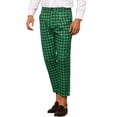 thumbnail image 4 of INSPIRE CHIC Plaid Dress Pants for Men's Slim Fit Houndstooth Cropped Pants Green 36, 4 of 5