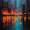 Abstract Cityscape, variant on Abstract Cityscape Impasto Oil Painting Canvas Art, Wall Decor for Living Room, Bedroom, Office, Hotel, Restaurant, Bar, Apartment