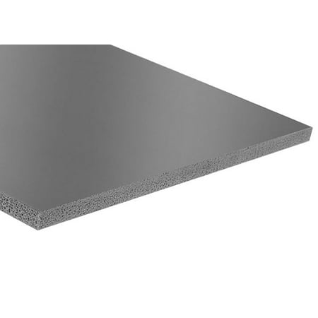 

3/16 Thick 24 x 24 Gray Adaptable Extreme-Temperature Soft Silicone Foam Textured Sheets with Plain Back